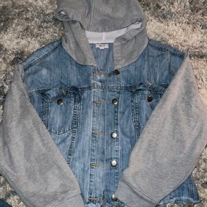 Easel Jean Jacket Hoodie